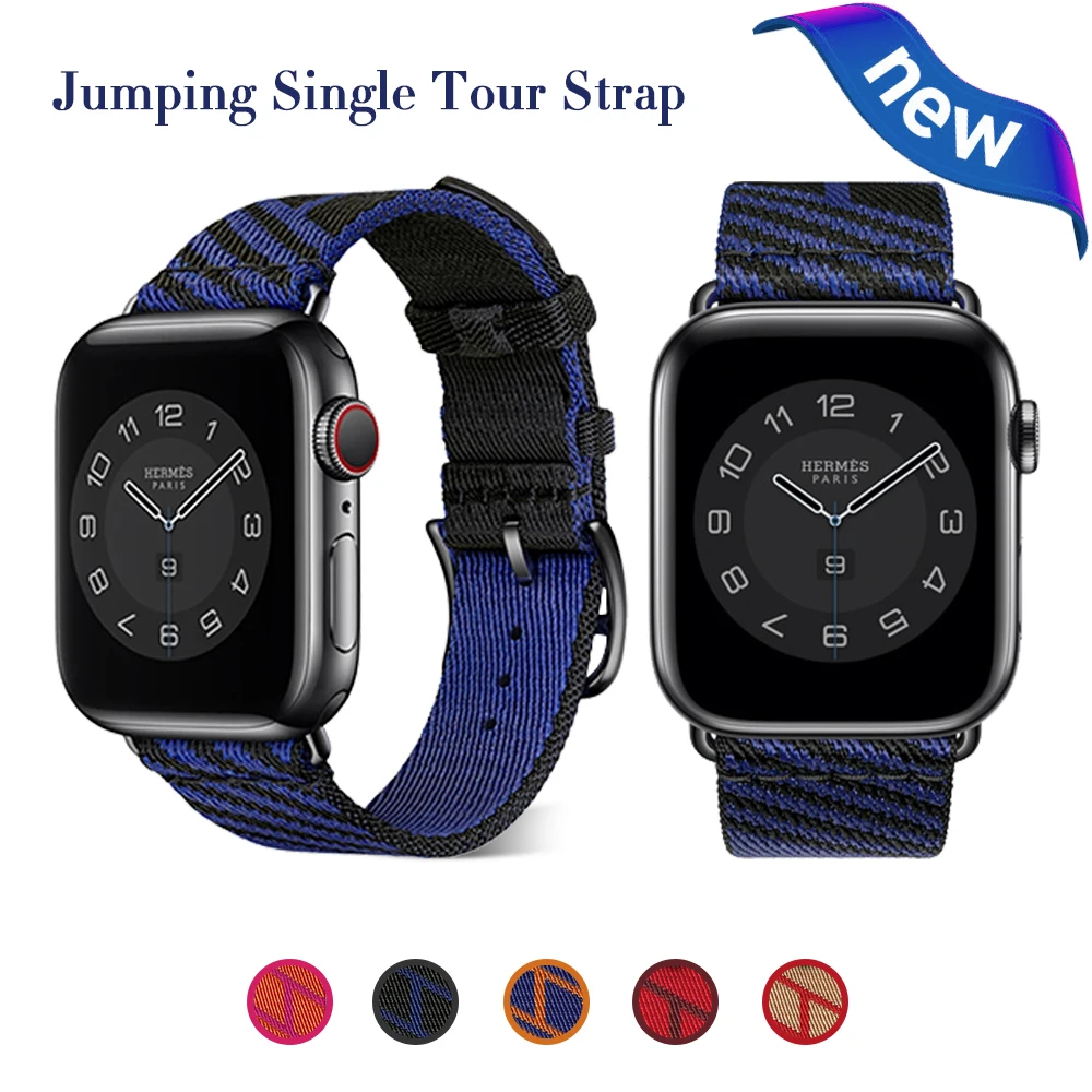 

Ремешок для часов Apple Watch Band 38/42 мм 40/44 мм, сменный нейлоновый спортивный браслет для прыжков, один тур, для iWatch 6 SE 5 4 3 2 1