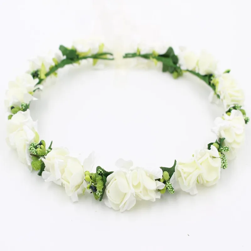 Свадебный Цветочный венок для девочек регулируемая гирлянда из искусственной