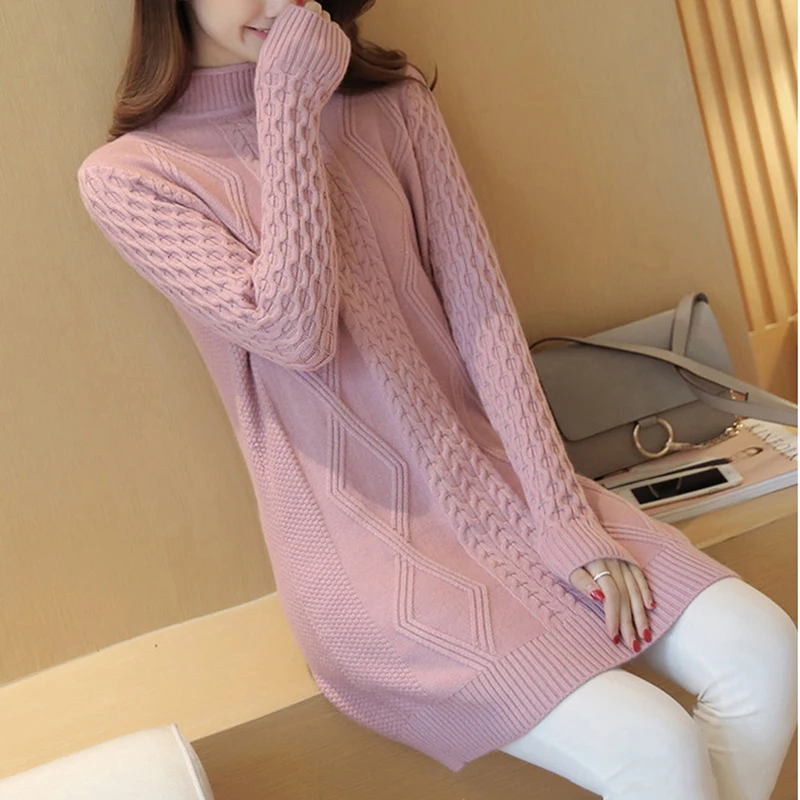 

Underwear Women Autumn Winter 2020 New Loose Pullover Sweater Long Sleeve Thick Warm Sweater Feninino Large Size 3XL Top