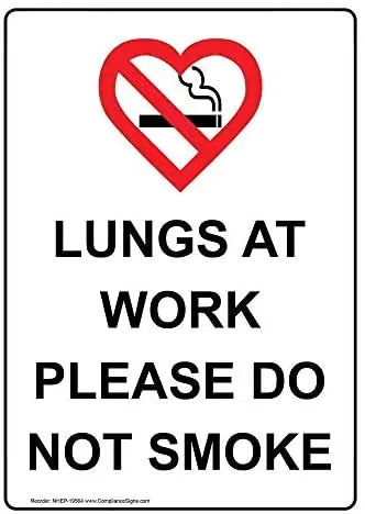 

at Work Please Do Not Smoke Metal Plaque Office Decoration -Tin Sign 8x12 Inch