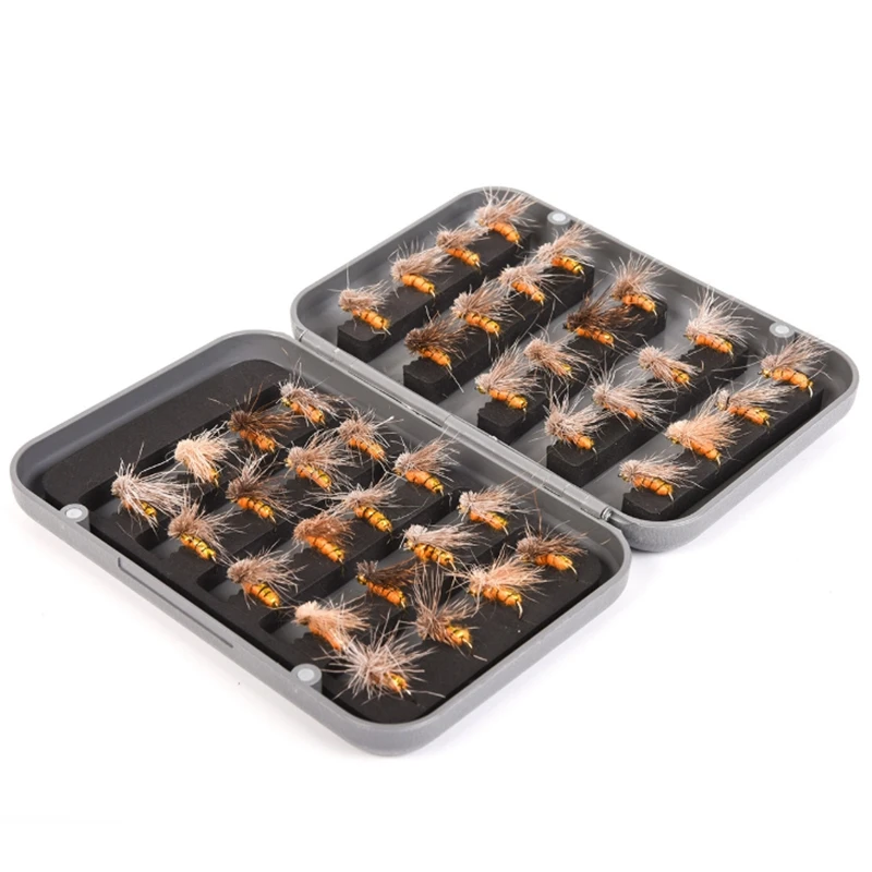 40Pcs/Boxed Dry Fly Fishing Lure Flies Fish Hook Lures Black Brown Wooly Bugger Streamer | Спорт и развлечения