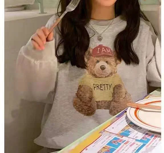 

American Retro Bear Lucky Casual Sweatshirt