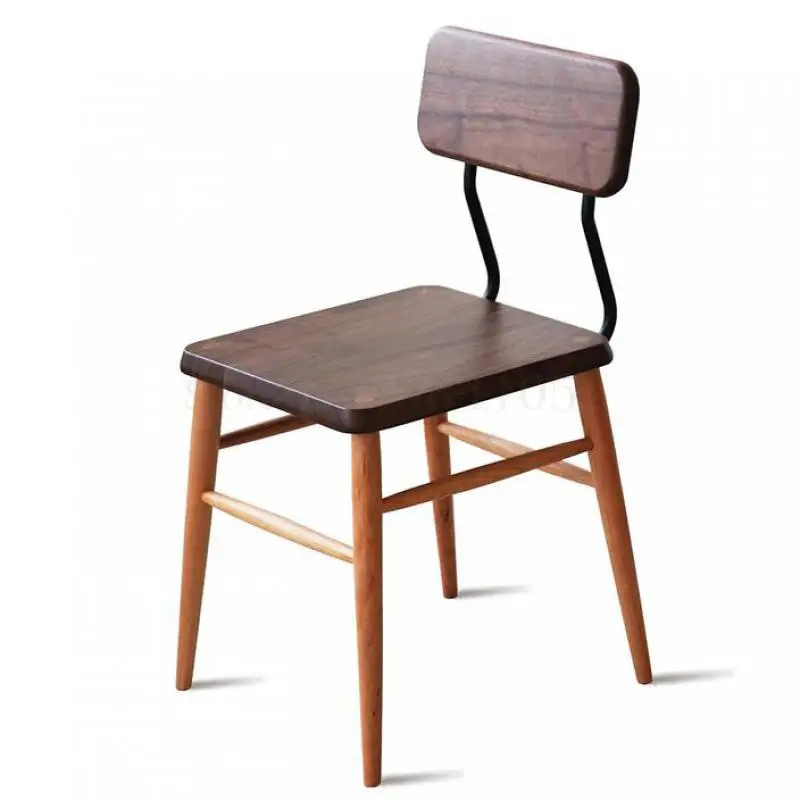 Оригинальное кресло Скандинавское дерево вишня черный орех кафе Кованое железо |