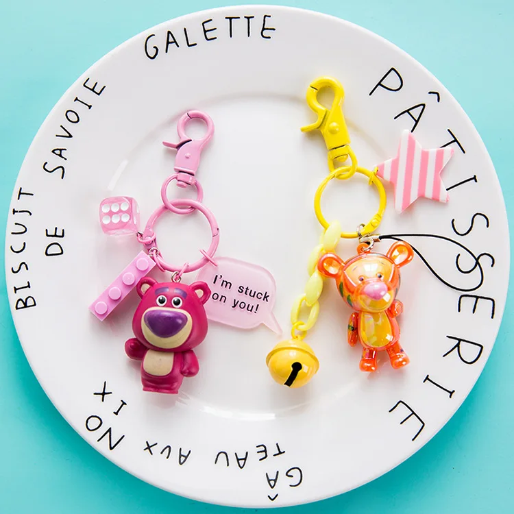 Креативное кольцо для ключей с изображением Микки Мауса и Дональда Дака брелок