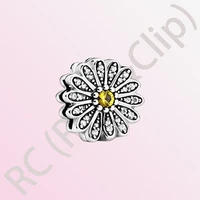2020 new arrival 925 sterling silver beads sparkling daisy flower clip charm fit original pandora reflexions bracelets jewelry