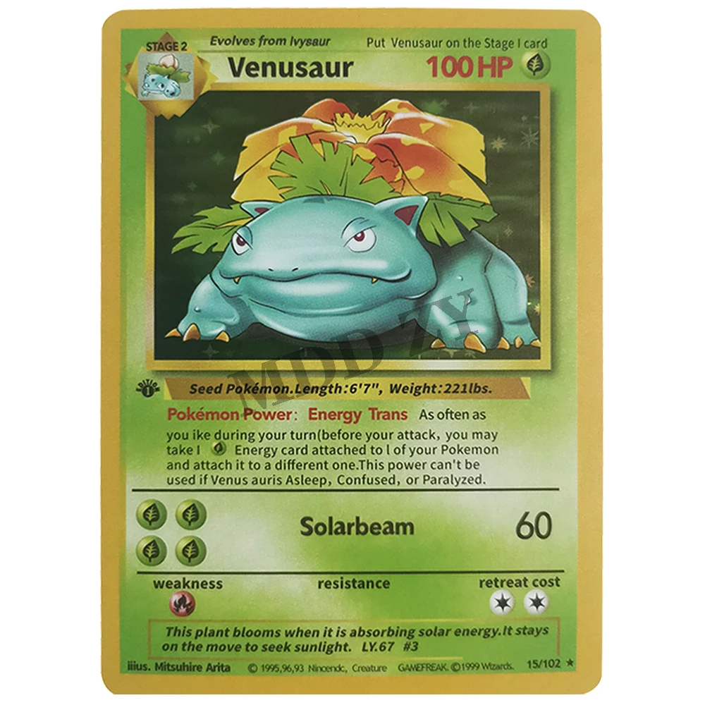11 Uds primera edici&oacute;n de 1996 Pokemon Flash tarjetas de Charizard Blastoise Venusaur Mewtwo hologr&aacute;fica tarjetas de Pokemon tarjetas de juego de colecci&oacute;n-2