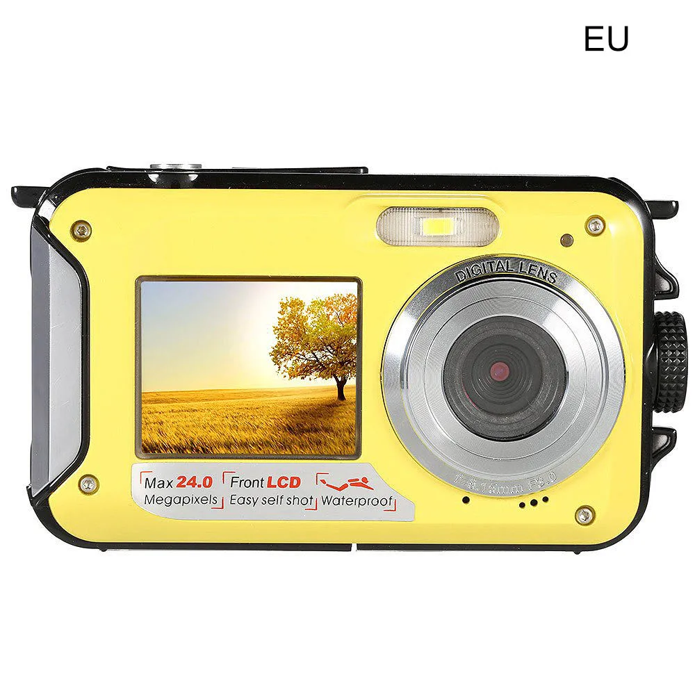 Водонепроницаемая цифровая камера 24MP MAX 1080P с двойным экраном 16X видеокамера