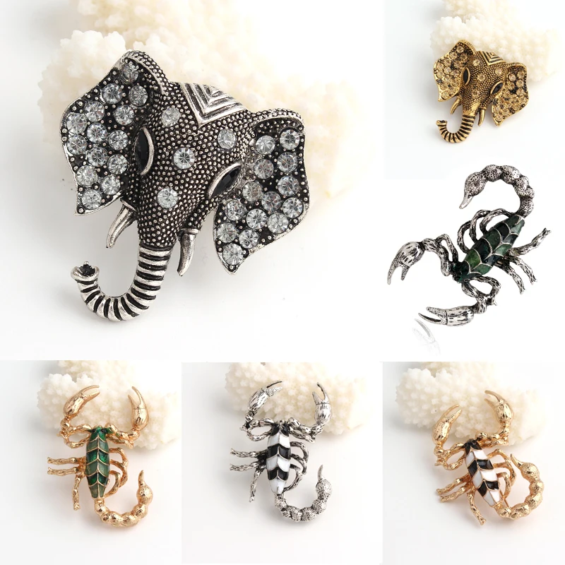 1 шт. панк Винтажная брошь в виде скорпиона пчела булавка для женщин и мужчин