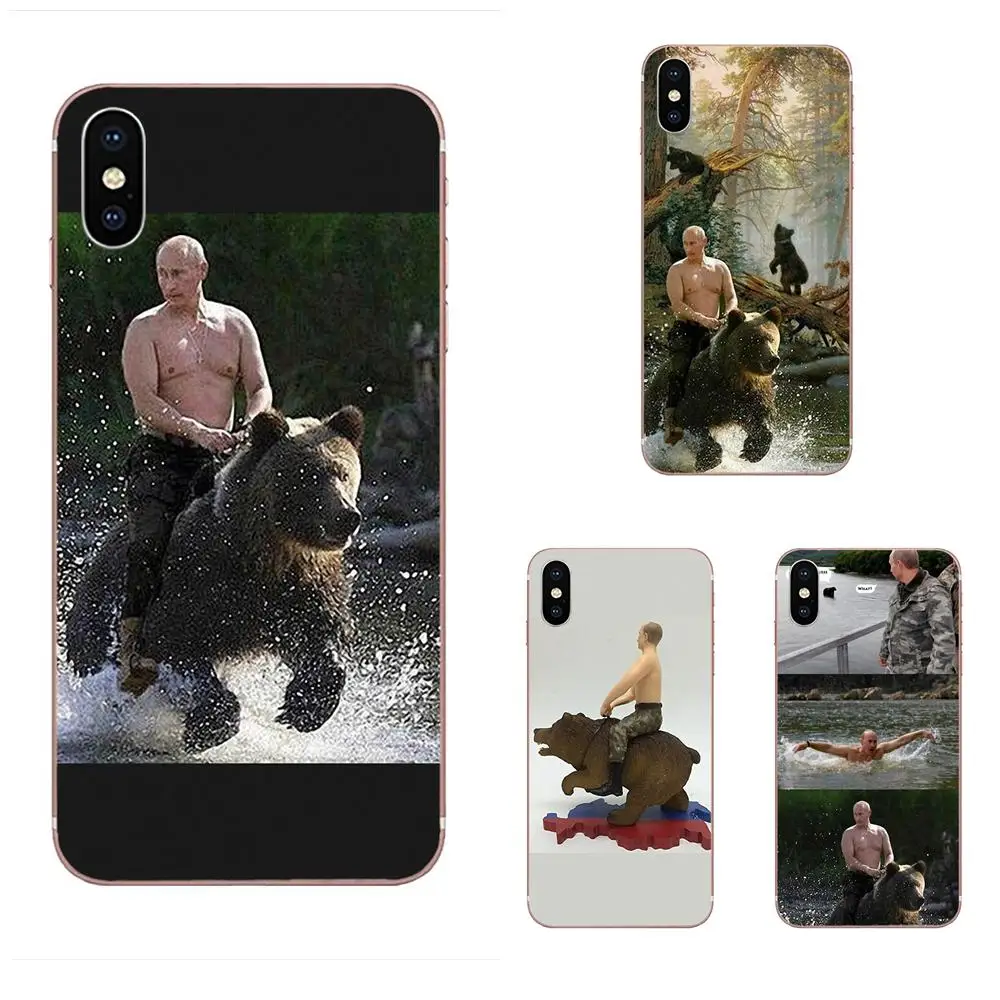 Владимир Путин русский езда медведь для Galaxy Grand A3 A5 A7 A8 A9 A9S On5 On7 Plus Pro Star 2015 2016 2017 2018 |