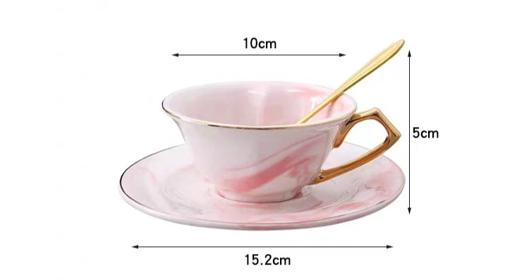 Ceramic Coffee Cup Set English Afternoon Tea Set Heart shaped Mug Tea Couple Cup and saucer Coffee Set Gift for lover