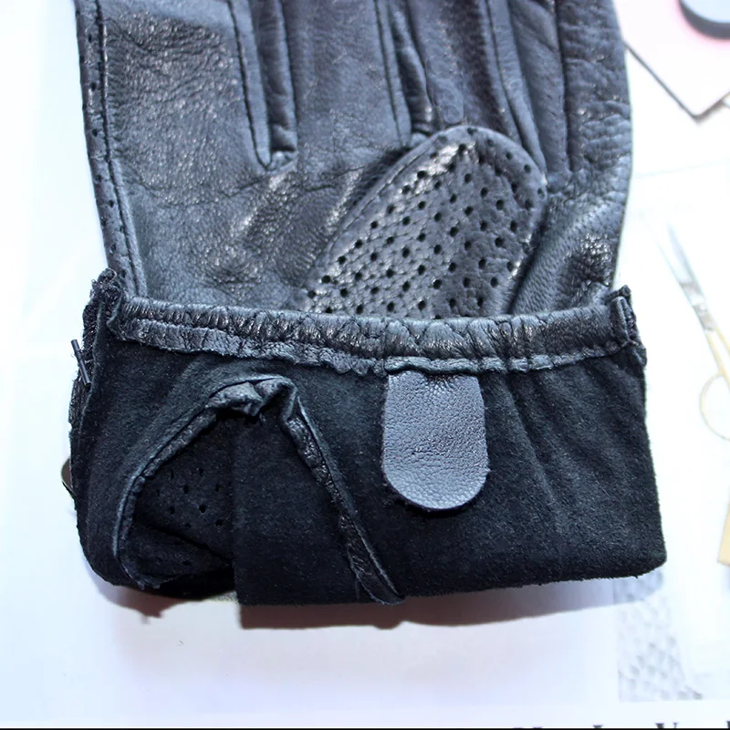 

Leather Driving Gloves Women's Unlined Perforated Breathable Short Summer and Autumn Thin Riding Fashion Driver Gloves