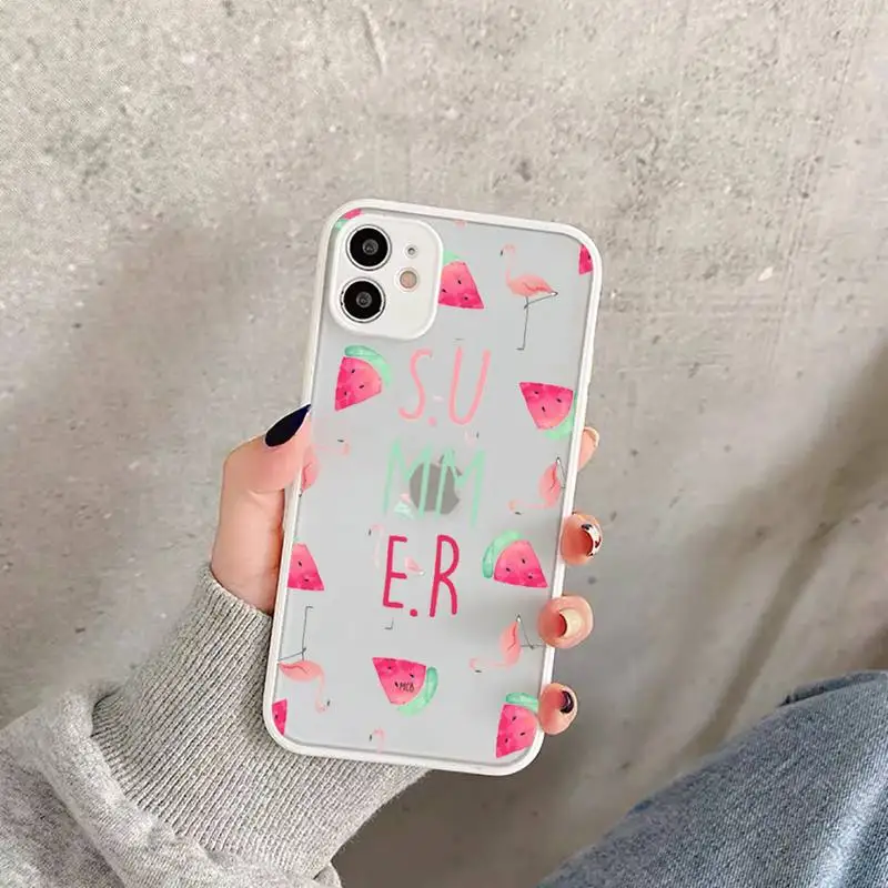 

watermelon creativity design Phone Case Matte Transparent for iPhone 11 12 7 8 s mini pro X XS XR MAX Plus funda