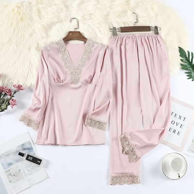 

Printed Leopard Pajamas Set Women Spring Summer 2pcs Sleepwear Casual Loose Sleep Set Silky Soft Satin Home Clothes Pijamas Suit
