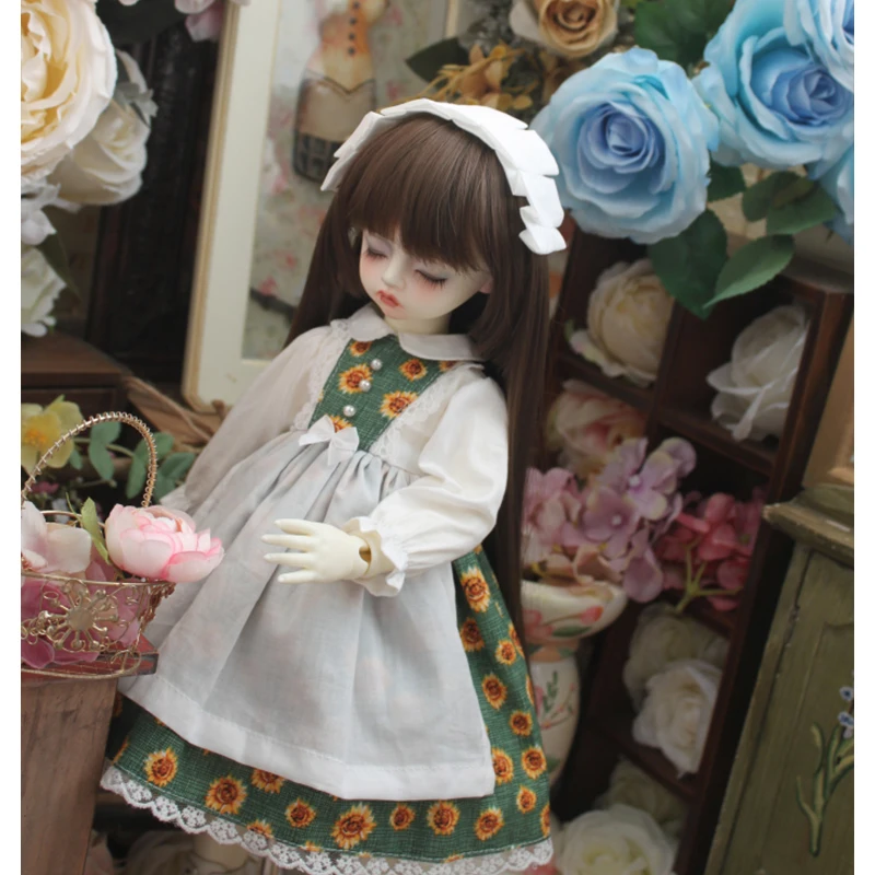 

BJD dress + hair band doll dress green color gardon dress for 1/3 1/4 1/6 BJD SD DD 1/6 Blyth doll accessories only clothes