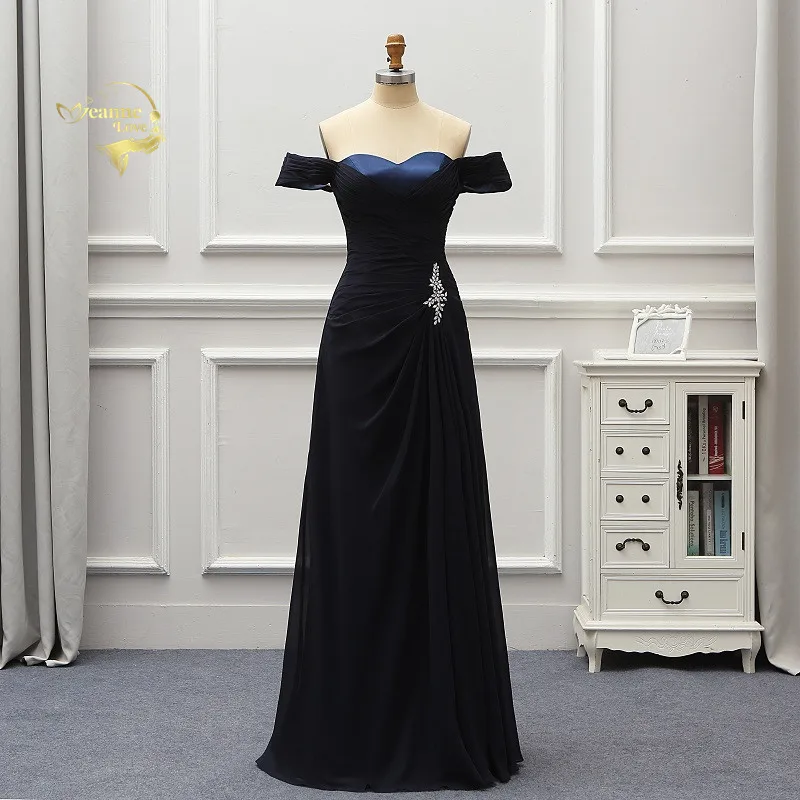 Robe De Soiree элегантные вечерние платья Длинные вечерние платья с открытыми плечами темно-синего цвета vestido de festa Longo Abendkleider Новинка