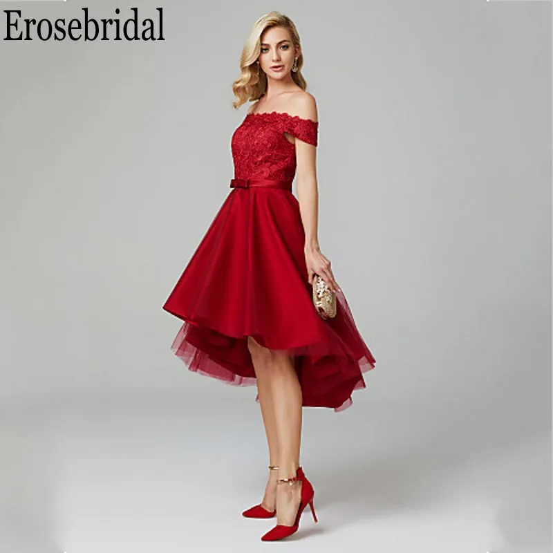 Erosebridal короткое вечернее платье длинное 2019 красное для вечеринки платья со