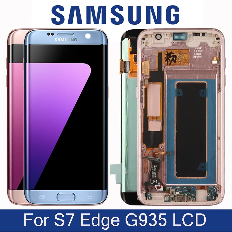 Оригинальный SUPER AMOLED экран 5 дюйма для Samsung Galaxy S7 Edge G935 G935F G935FD