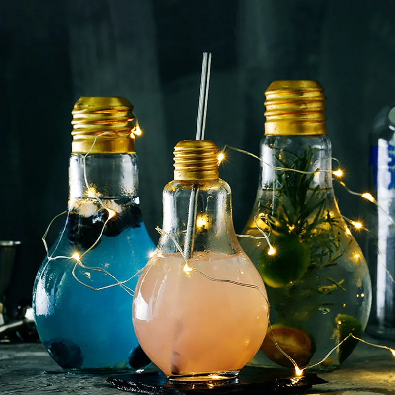 100 400 мл стеклянная колба бутылка для воды милая чашка напитков модный светильник