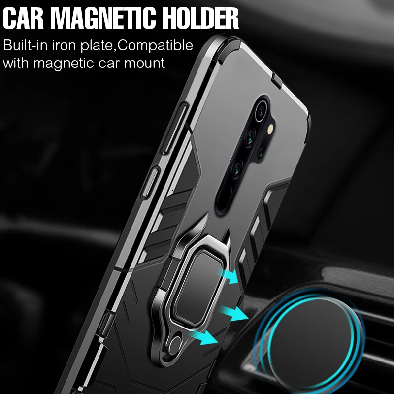 Кольцо Броня чехол для Xiaomi Redmi Note 8 pro магнитный автомобильный держатель