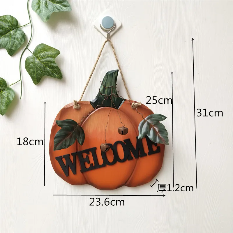 

European Woodiness Pastoral Style Creative Pumpkin Welcom Wall Decoration Rural Wall Pendant Room Decor