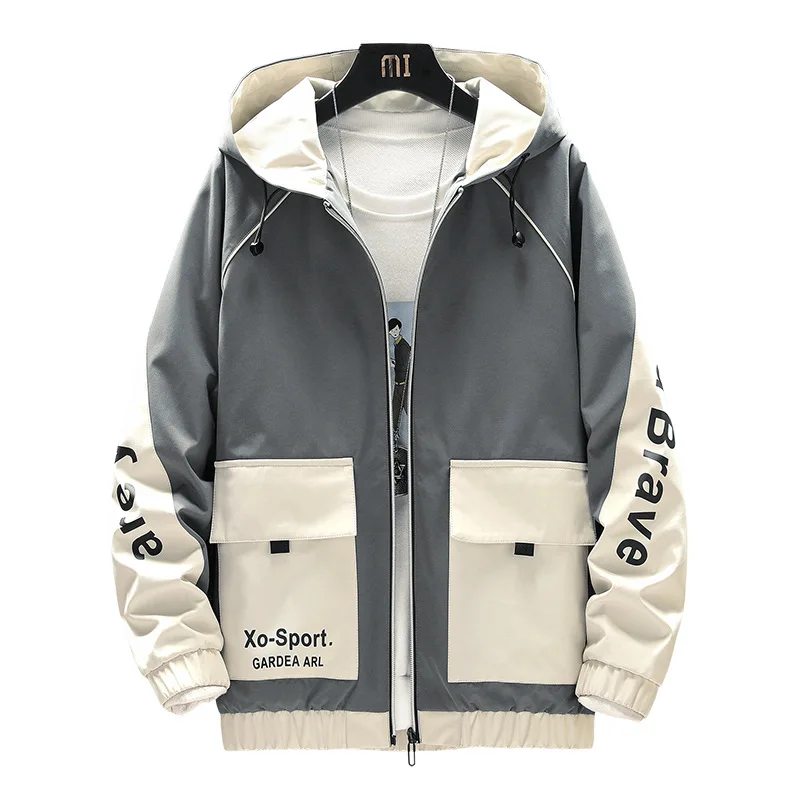 

Brand Men 2021 New Casual Warm Bomber Jacket Coat Hood Outwear Windproof Men's Korean Fashion Spring Autumn Streetwear
