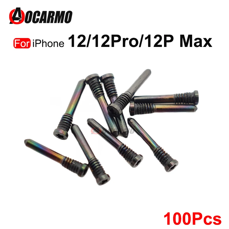 

100Pcs/Lot Bottom Screws For iPhone 12 Pro Max 12P Door Housing Screw Replacement Parts