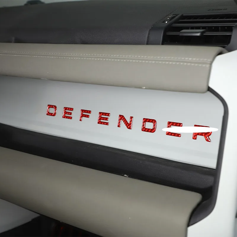 

For Land Rover Defender 90 110 2020-2022 Soft real Carbon Fiber Car Co-Pilot Center Control Letter Sticker Car Accessories