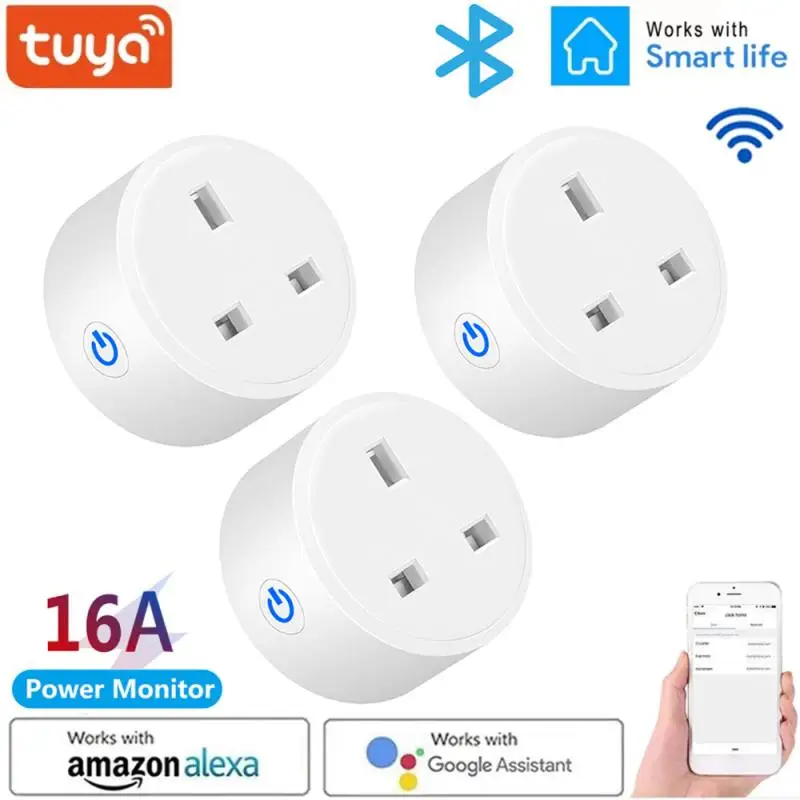 

WiFi Smart Plug 16A/20A UK Plug Socket Power Monitor Outlet Timing Function Tuya Smart Life APP Control For Alexa Google Home