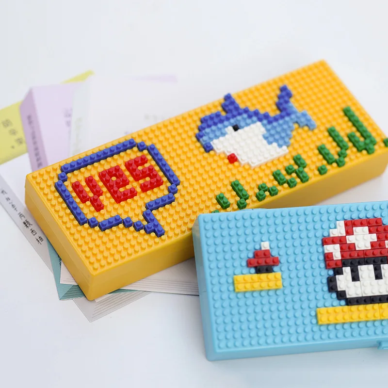 

Pencil Case Stationery Handmade Building Blocks Boy Girl Interest Assembling Children's Educational Toys Cute Back To School