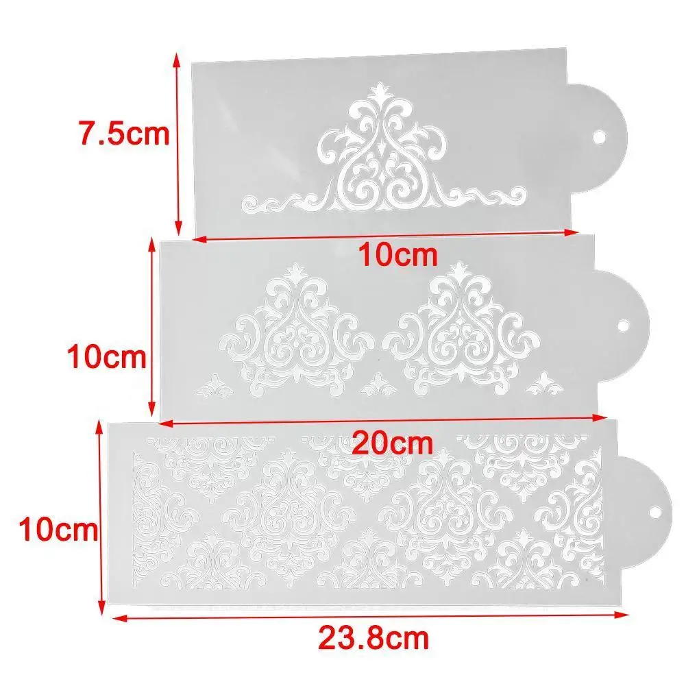 

DIY Bohemian Style Plastic Sugar Sieve Mold Fondant Decoration Printing Edge Wedding Tools Hollow Mold Cake Template Q9E1 B K4F3