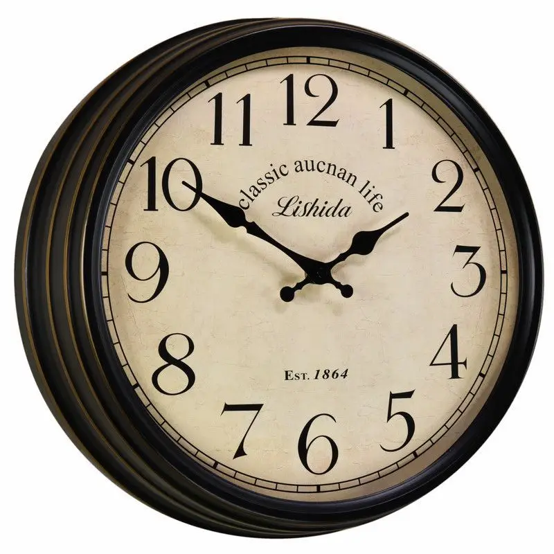 

Retro Wall Clock Silent American Countryside Silent Watch Bedroom Shabby Chic Home Decor Wall Clocks Mechanism Decoration