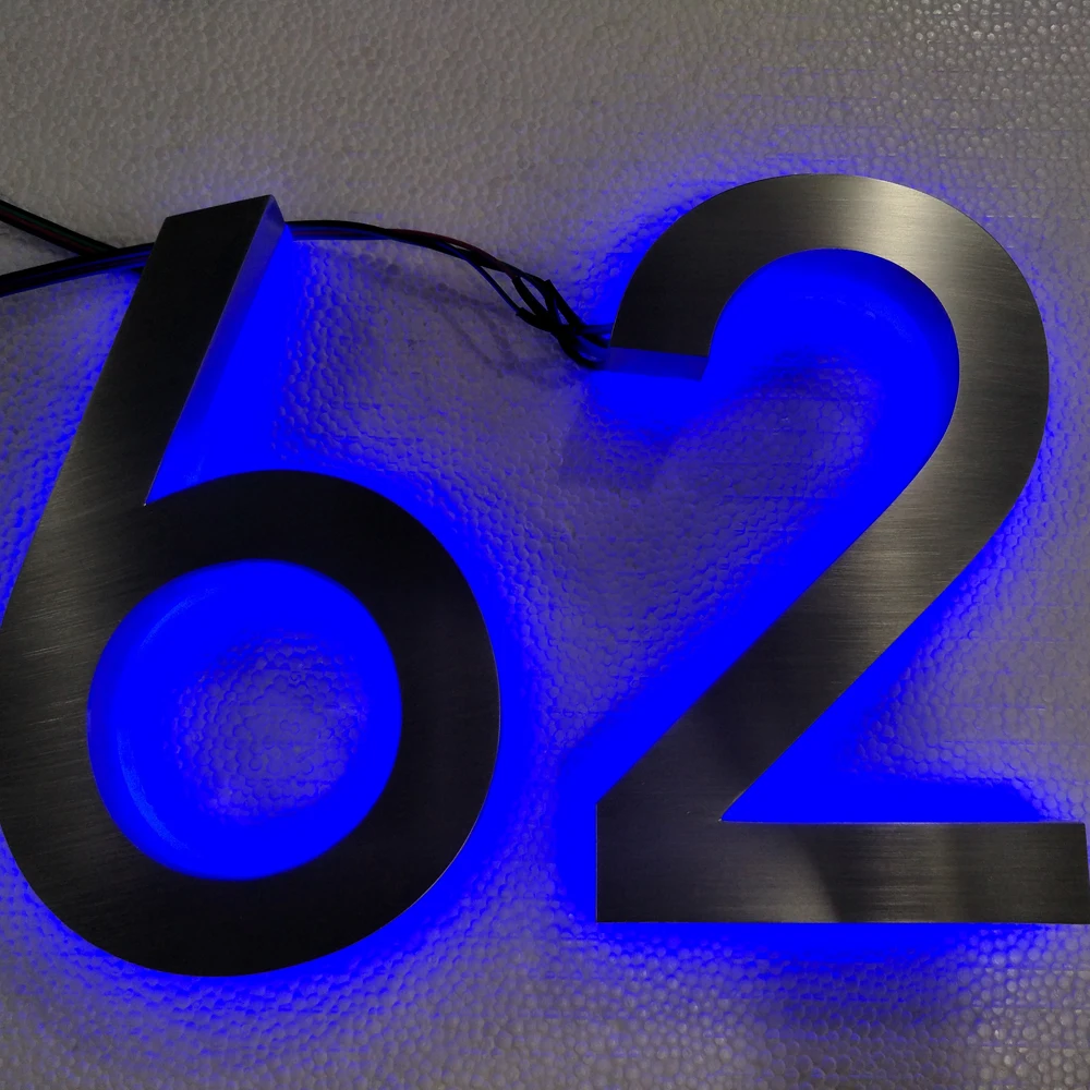 color changing Advertising 3D Stainless Steel Letter LED Backlit Halo lit shop signage