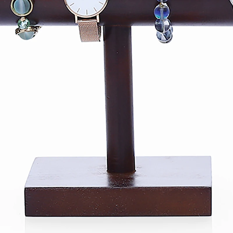 

T-Shaped Jewelry Rack Wooden Base Necklace Bracelet Jewelry Display Rack Watch Jewelry Storage Rack Display Prop