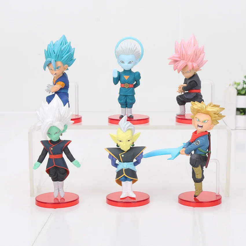 6 шт./компл. 5-7 см Dragon Ball Z Фос Сон Гоку Сын Гохан Вегета пикколо Kuririn Мастер Роши ПВХ, Коллекционная модель, футболка с рисунком персонажей игры «подарки - Цвет: 6 opp bag