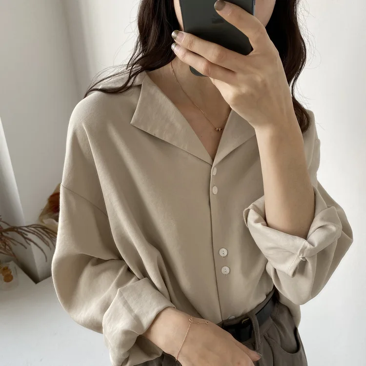 2020 Women Blouse Turn Down Collar Long Sleeve Womens Tops And Blouses Elegant OL Style Shirts Blusas Roupa Feminina Clothes