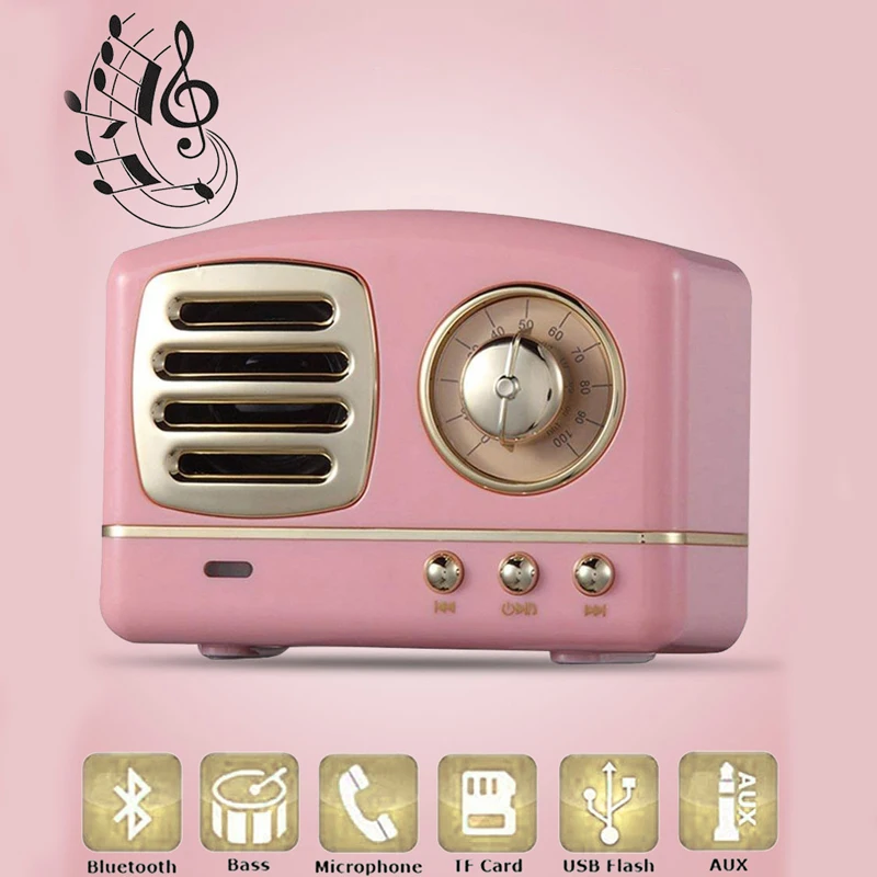 

HM11 Retro Bluetooth Wireless Mini Portable Speaker 3D Stereo Surround Subwoofer Support TF Card for Xiaomi/iPhone