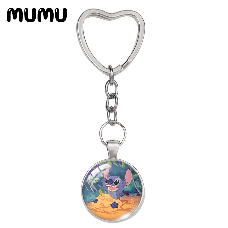 Брелок с изображением Лило и Стича в виде сердца милый ангел 2021 ювелирные изделия