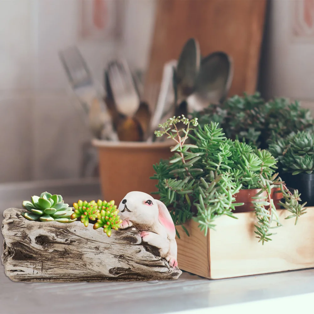 

1PC Adorable Succulent Planting Pot Delicate Micro Landscaping Rabbit Flowerpot