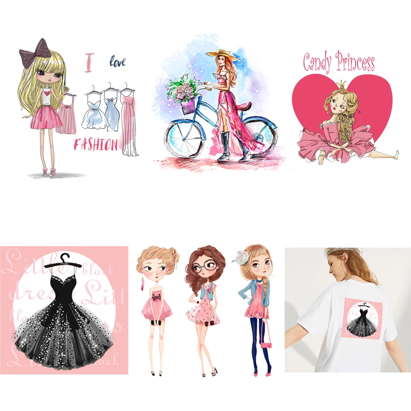 Виниловые красивые нашивки для девочек прекрасные Термотрансферная нашивка