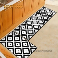 2pcsset kitchen carpet floor mat rugs 40x60cm 40x120cm polyester fiber geometric designs pvc dots anti slip door mat doormat