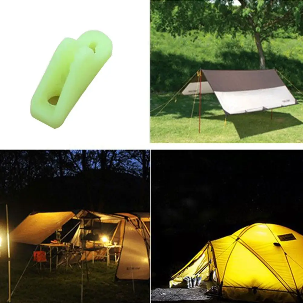 

20Pcs Outdoor Luminous Rope Buckle Tent Drawstring Anti-Slip Adjustable Plastic Triangle Rope Buckle Tent Canopy Accessories