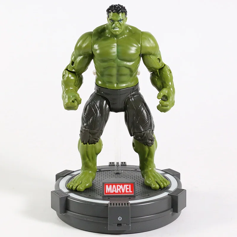 

Original Marvel Avengers Iron Man MK85 Spiderman Captain America Thor Black Panther Hulk Action Fiugre with Light Up Stand 18cm