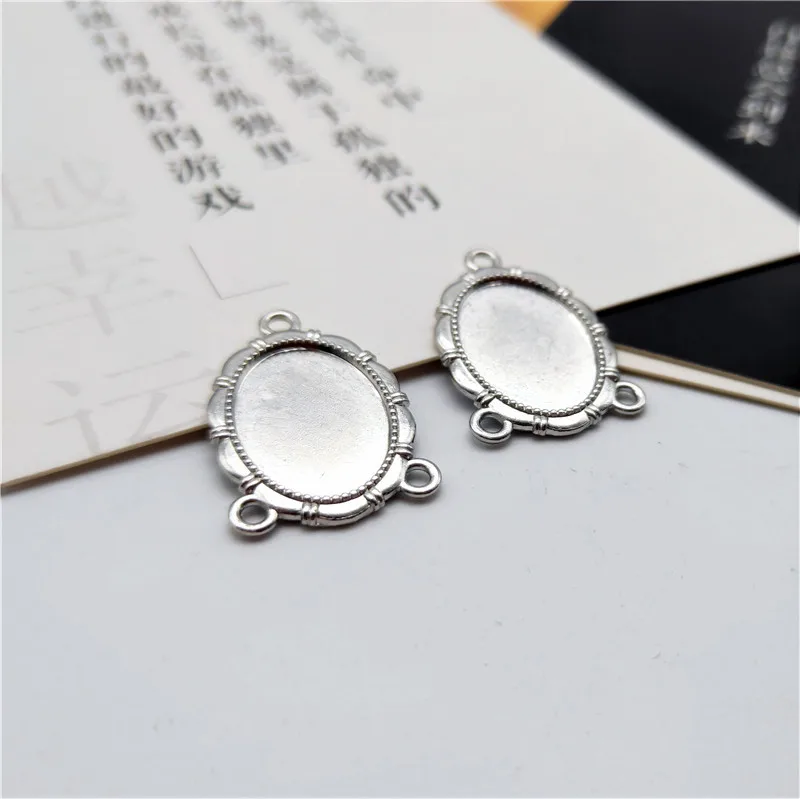 10 шт./лот металлических основных настроек в форме овала размером 13х18 мм с 3 петлями подходят для изготовления украшений на ожерелье своими руками.
