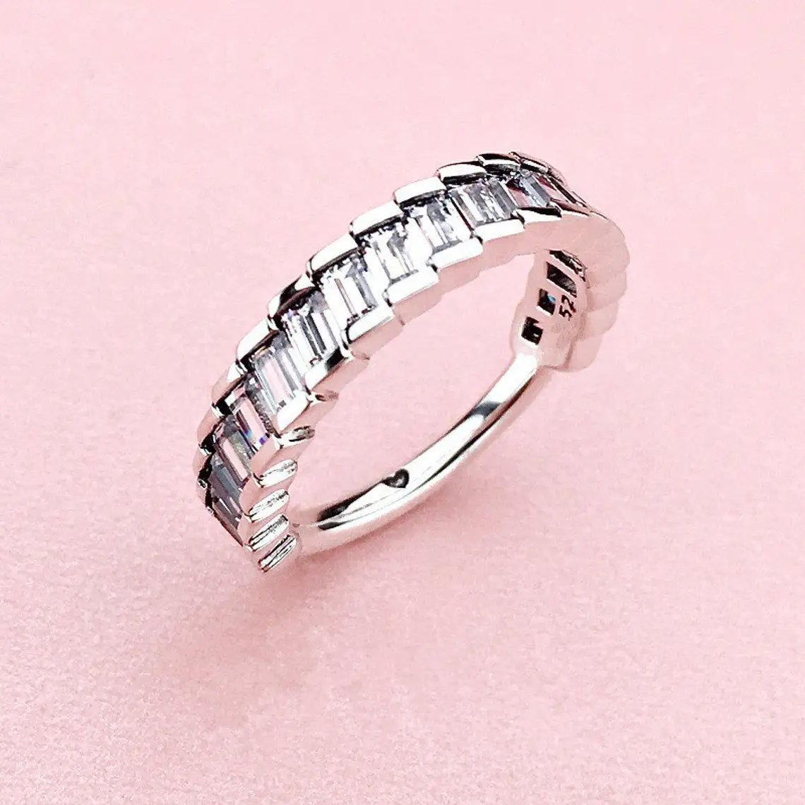 

925 Sterling Silver Glacial Beauty Ring with Clear Cz Fashion Pandora Style Ring For Women