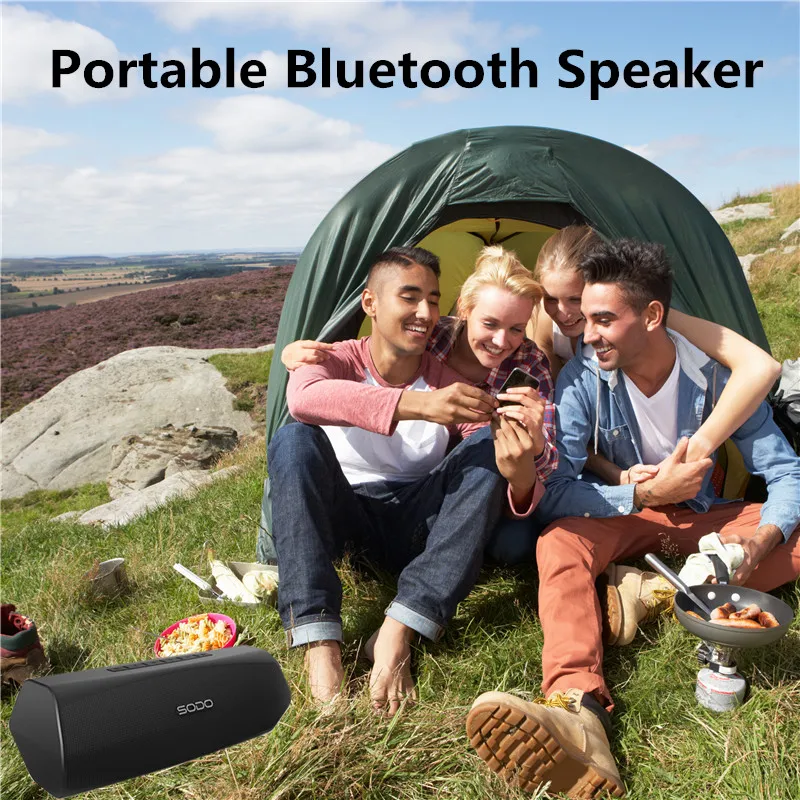 Беспроводная Портативная колонка с Bluetooth V4.2 SODO HD звуком и басами совместима