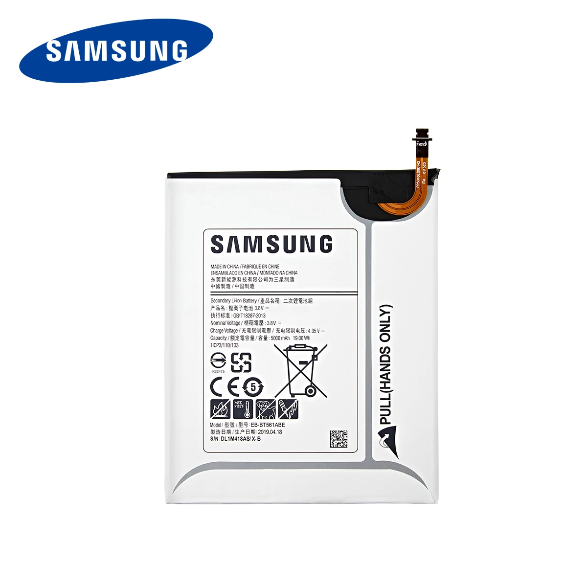 SAMSUNG Оригинальный планшет EB-BT561ABE EB-BT561ABA 5000 мА/ч батарея для Samsung Galaxy Tab E T560 T561 SM-T560