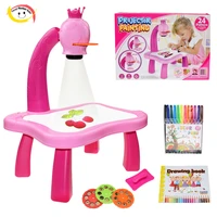 led projector art drawing table toys hot sale kids painting board desk multifunctional learning writing pad educational toys