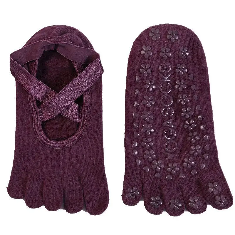 Хлопковые носки для йоги женские противоскользящие профессиональные защитные