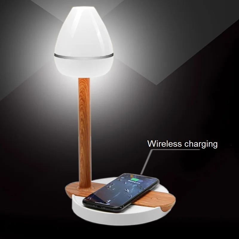 

Hot LED Desk Lamp,Table Lamp with Wireless Charger,USB Charging Port,3 Dimmer Levels,Wood Grain Multifunction Desktop Light