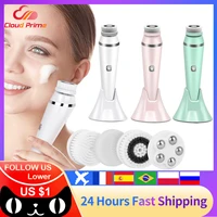 usb rechargeable electric silicone facial cleansing brush sonic face roller massager blackhead remover pore cleaner face washing